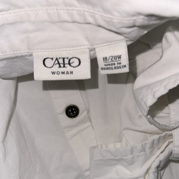 Cato White Button Down Shirt size 18/20W cotton fabric - Picture 5 of 6